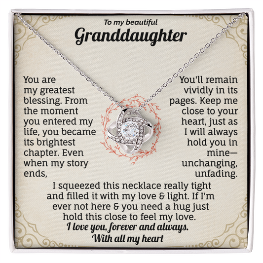 To My Granddaughter, I Love You With All My Heart Necklace.