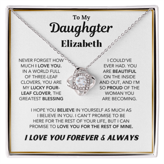 To My Daughter, I Love Your Forever & Always Personalized Necklace.