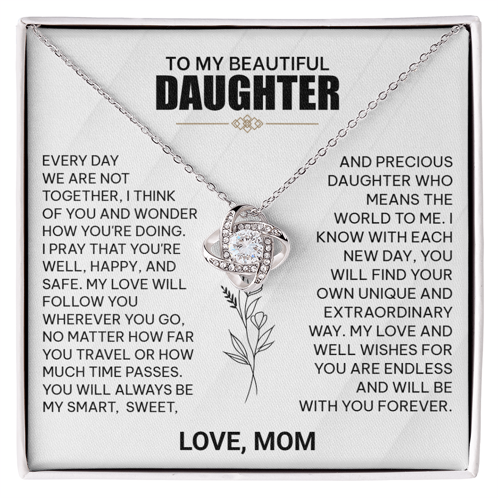 To My Beautiful Daughter Necklace from Mom.