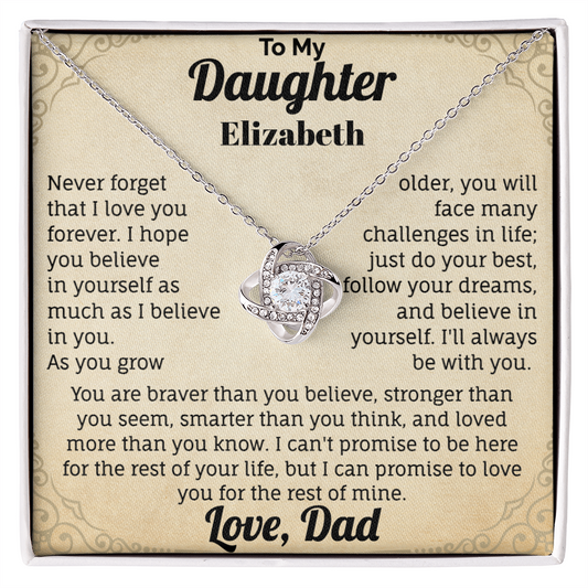To My Daughter Personalized Necklace.