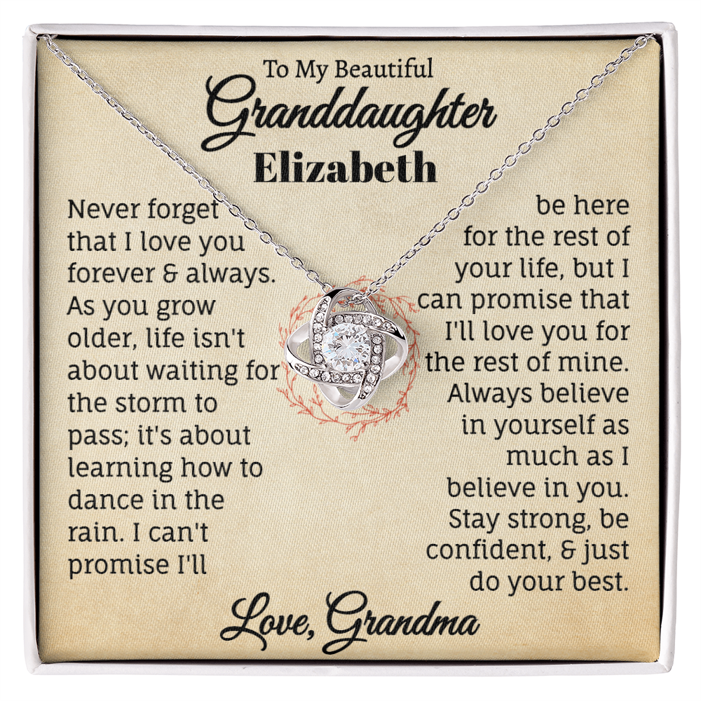 To My Beautiful Granddaughter Personalized Name Necklace.
