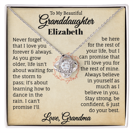To My Beautiful Granddaughter Personalized Name Necklace.