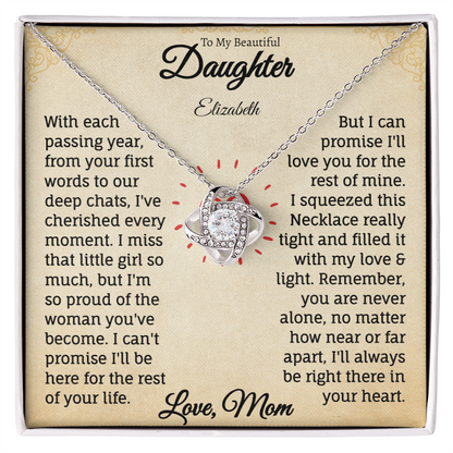 To My Beautiful Daughter Personalized Name Necklace.