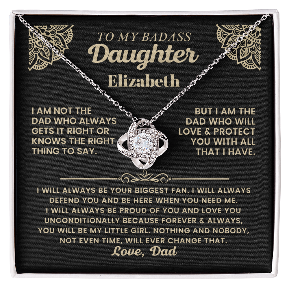 To My Badass Daughter Personalized Name Necklace.