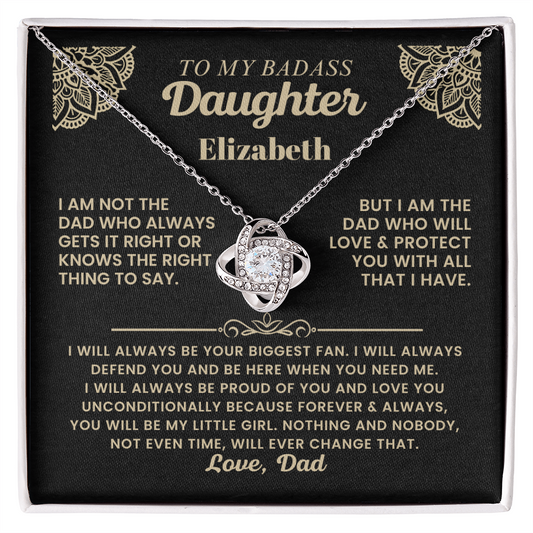 To My Badass Daughter Personalized Name Necklace.