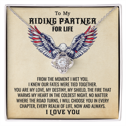 To My Riding Partner For Life Necklace.