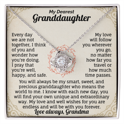 My Dearest Granddaughter, I pray that you're well, happy, and safe Necklace.