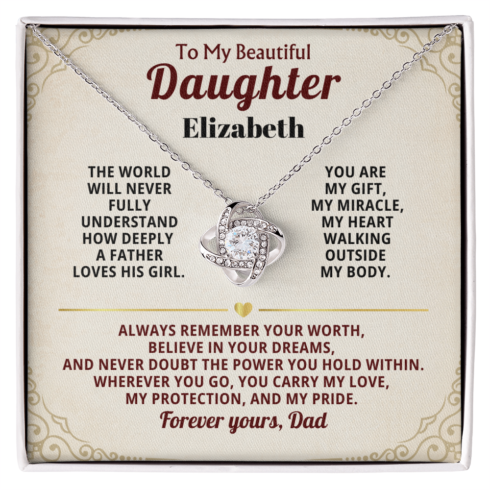 To My Beautiful Daughter Personalized Name Necklace from Dad.