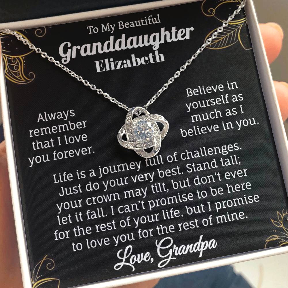 To My Beautiful Granddaughter Personalized Name Necklace.