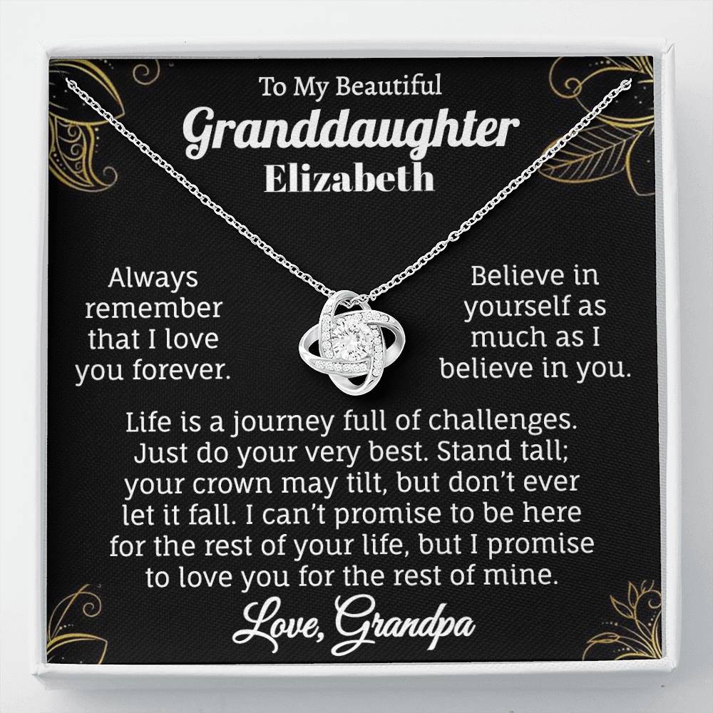 To My Beautiful Granddaughter Personalized Name Necklace.