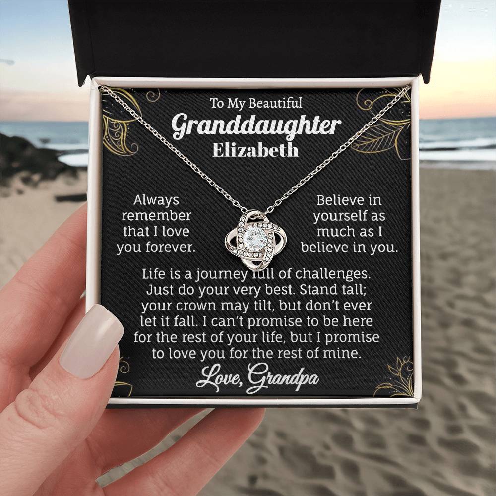 To My Beautiful Granddaughter Personalized Name Necklace.