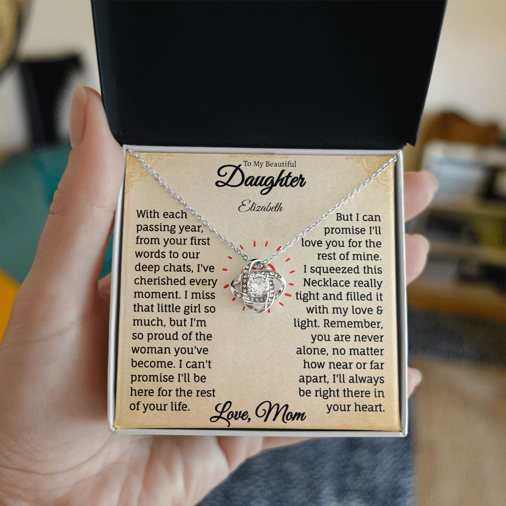 To My Beautiful Daughter Personalized Name Necklace.