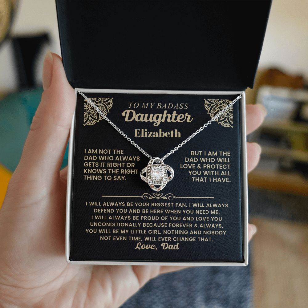 To My Badass Daughter Personalized Name Necklace.