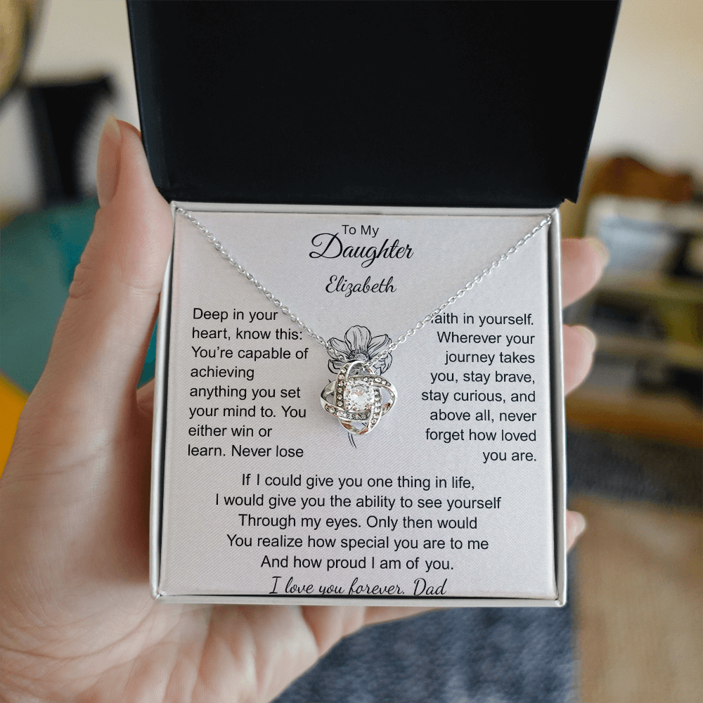 To My Daughter Personalized Name & Signature Necklace.