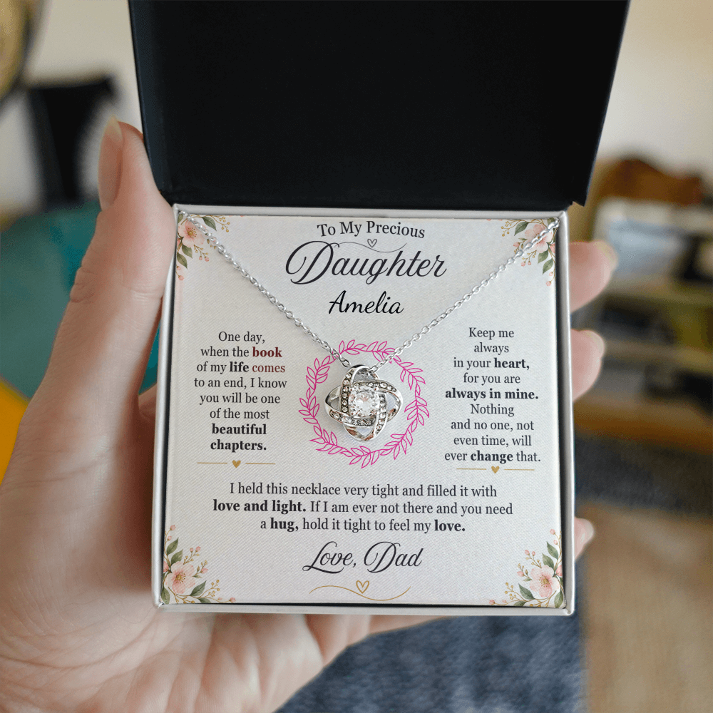 To My Precious Daughter Personalized Name Neckalce from Dad.