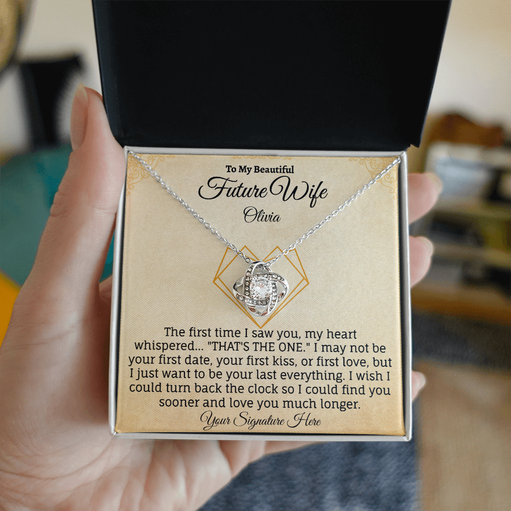 To My Beautiful Future Wife Personalized Name & Signature Necklace.
