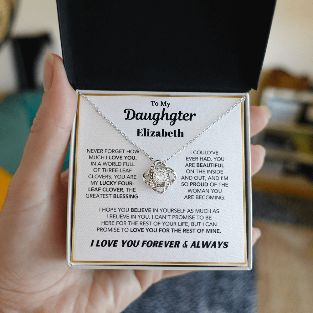To My Daughter, I Love Your Forever & Always Personalized Necklace.