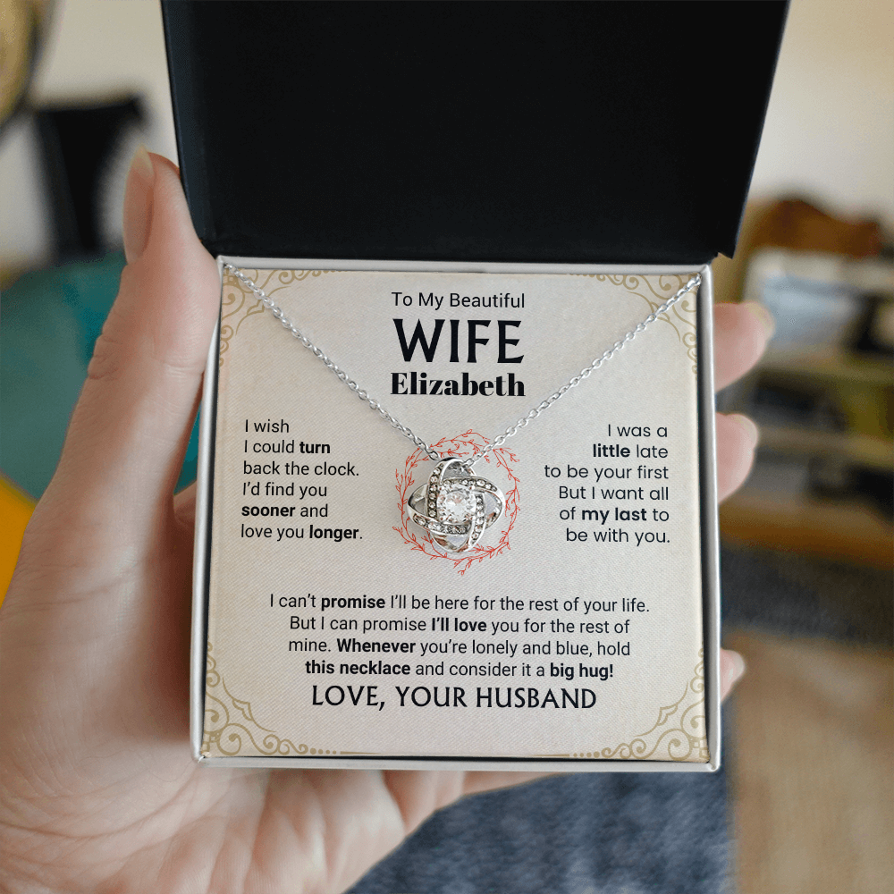 To My Beautiful Wife Personalized Name Necklace.