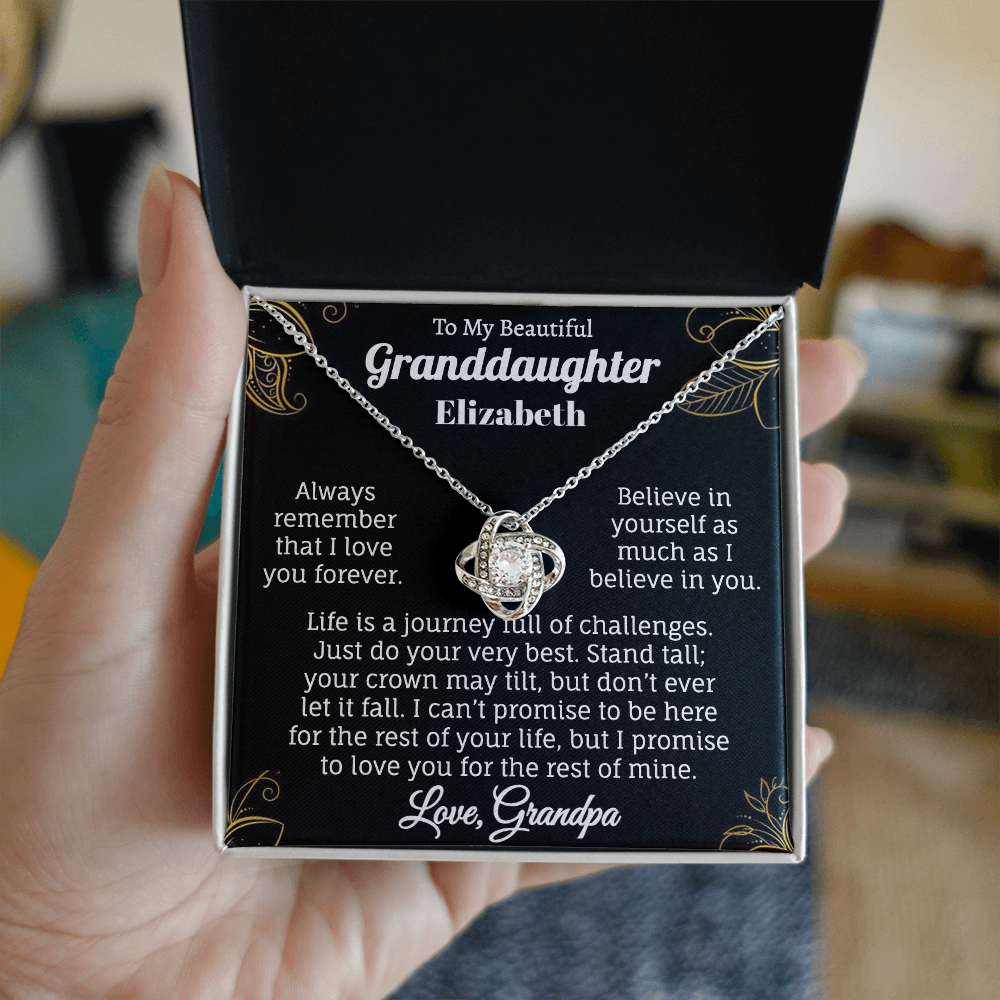 To My Beautiful Granddaughter Personalized Name Necklace.
