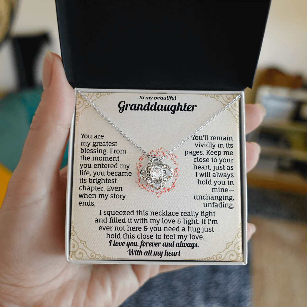 To My Granddaughter, I Love You With All My Heart Necklace.