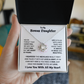 To My Bonus Daughter, I Love You With All My Heart necklace.