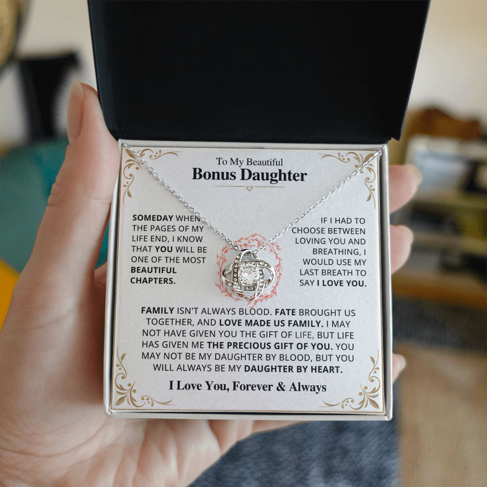 To My Bonus Daughter Necklace Set.