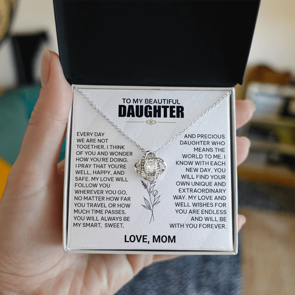To My Beautiful Daughter Necklace from Mom.