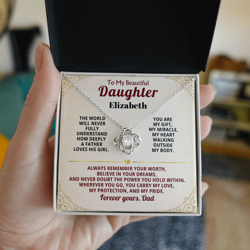 To My Beautiful Daughter Personalized Name Necklace from Dad.