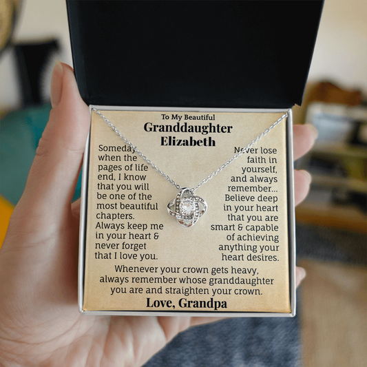 To My Beautiful Granddaughter Personalized Name Necklace.