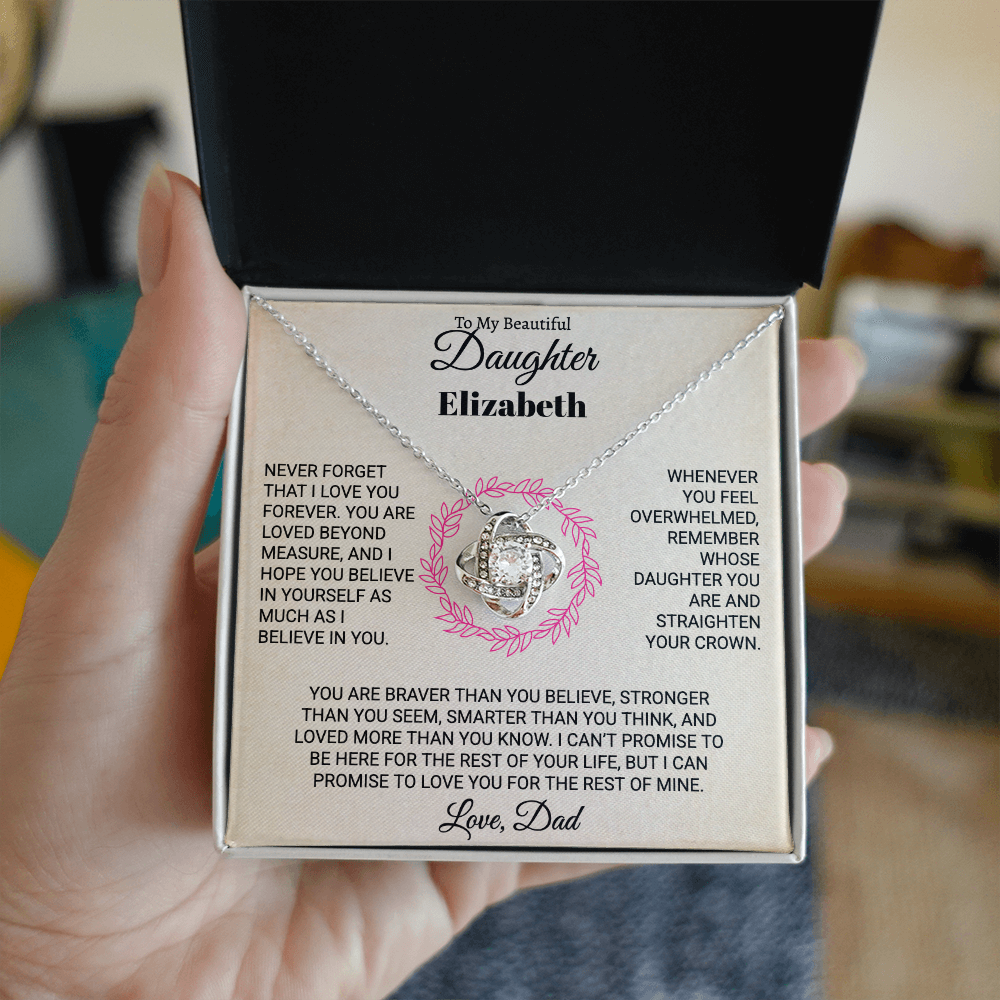 To My Beautiful Daughter Personalized Name Necklace.