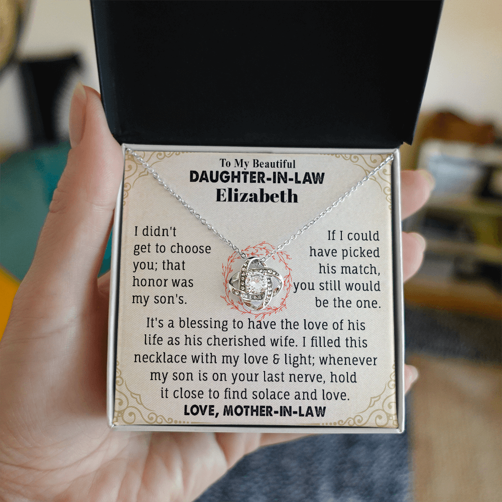 To My Beautiful Daughter-In-Law Personalized Name Necklace.