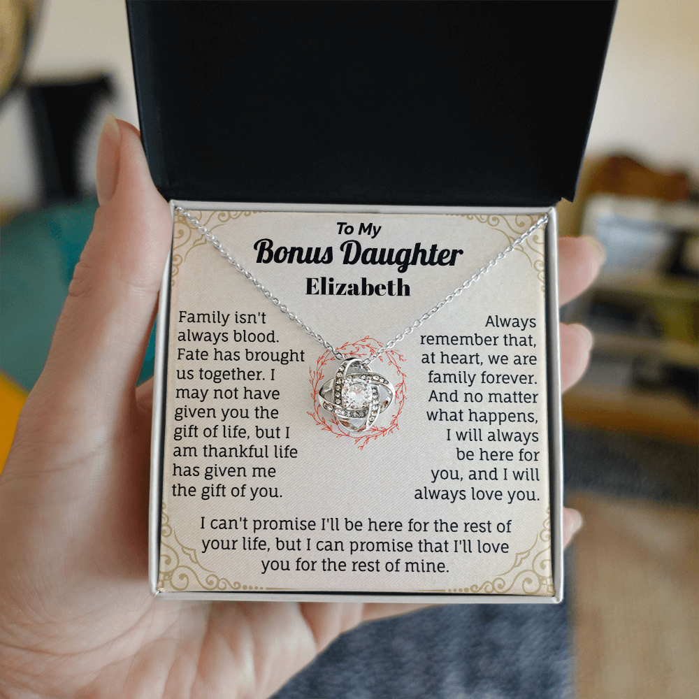 To My Bonus Daughter Personalized Name Necklace.