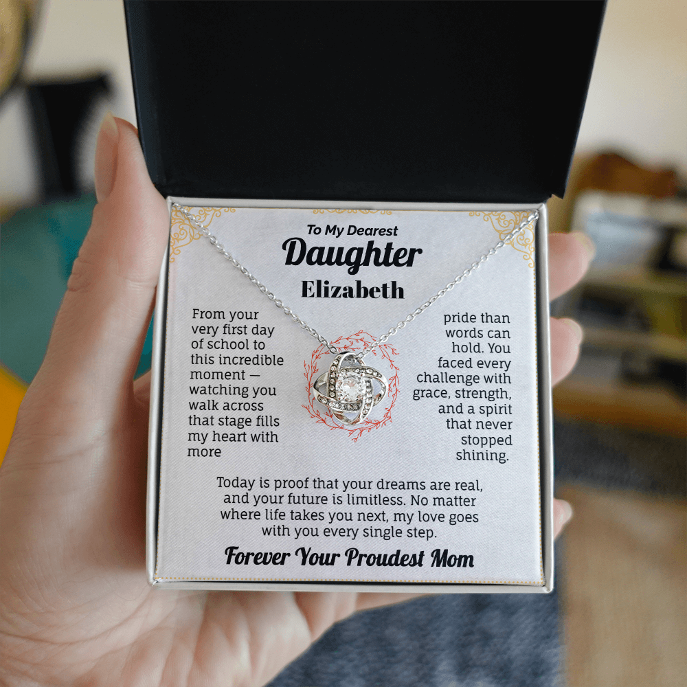 To My Daughter – Proud Mom Graduation Necklace Gift