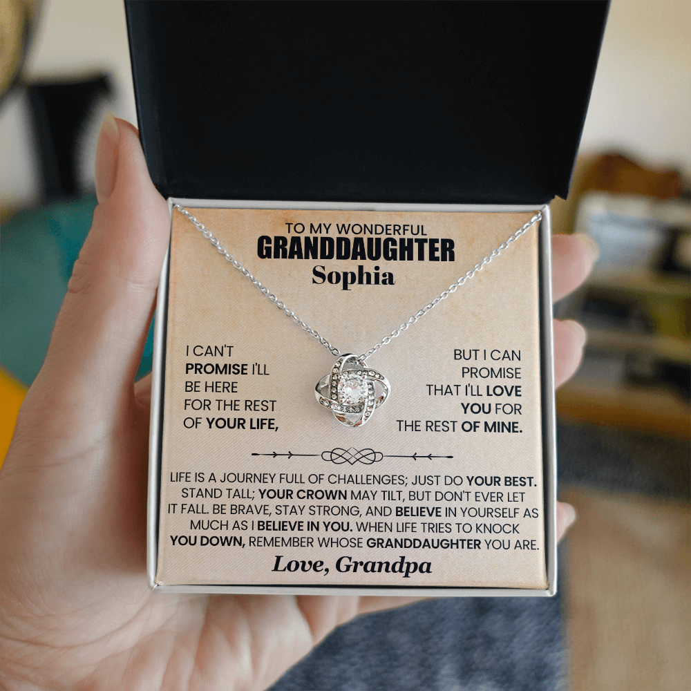 To My Wonderful Granddaughter Personalized Necklace.