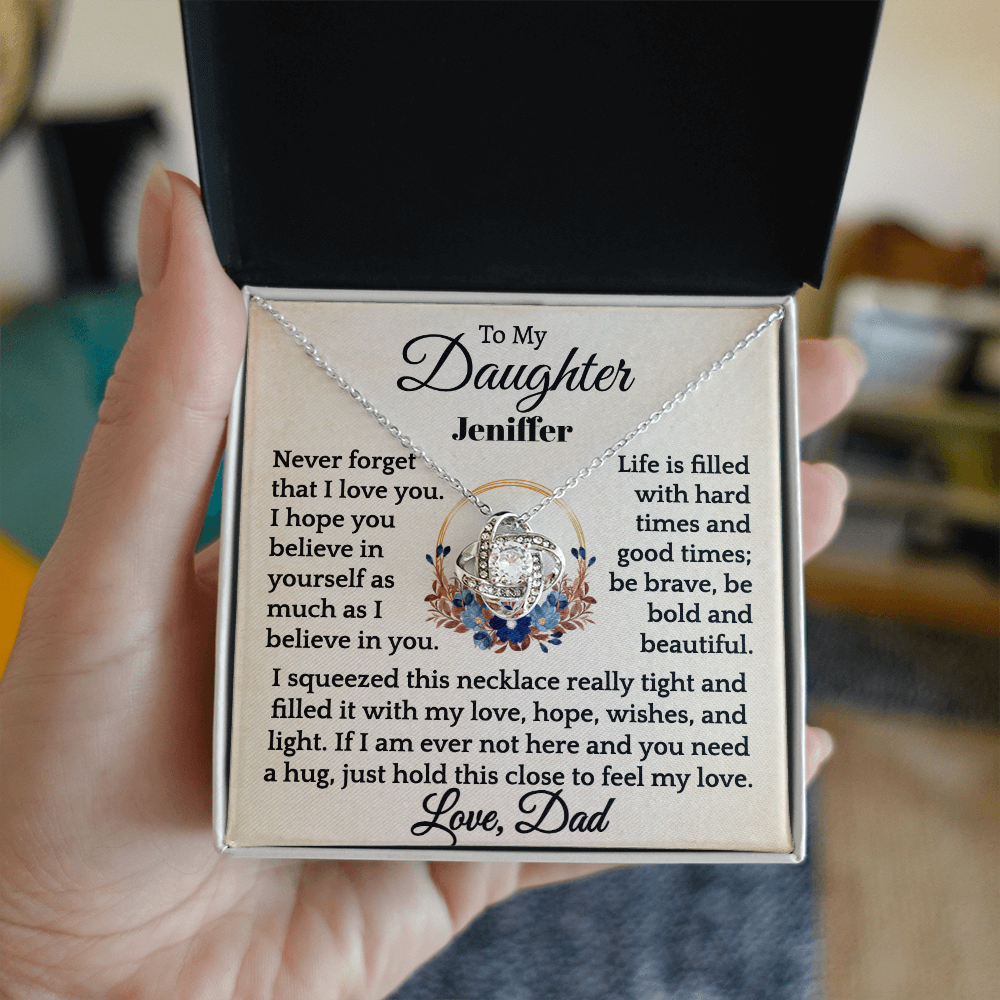 To My Daughter Be Bold and Beautiful | Personalized Name Necklace from Dad.