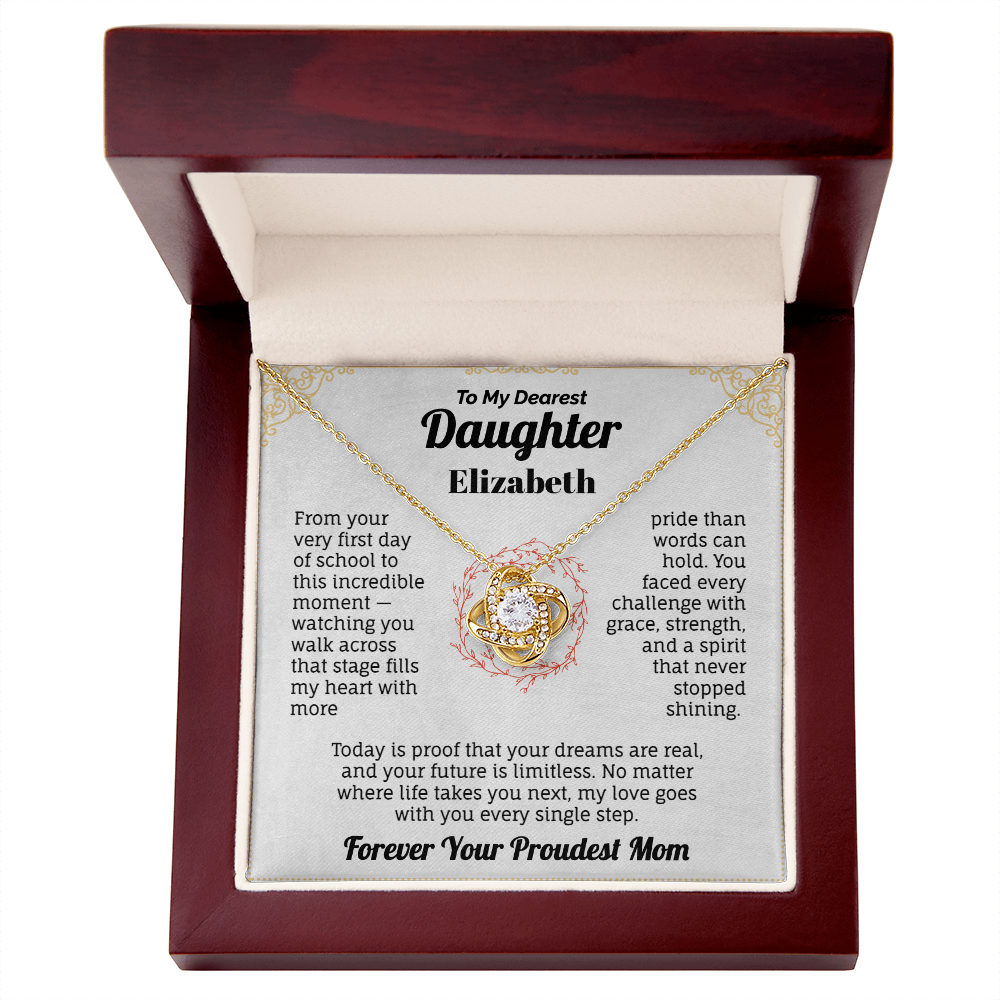 To My Daughter – Proud Mom Graduation Necklace Gift