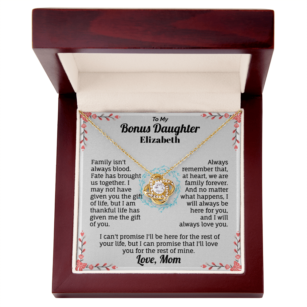 To my Bonus Daughter Personalized Name Necklace.