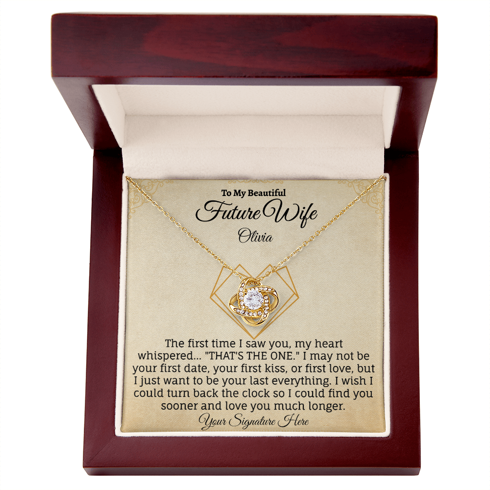To My Beautiful Future Wife Personalized Name & Signature Necklace.