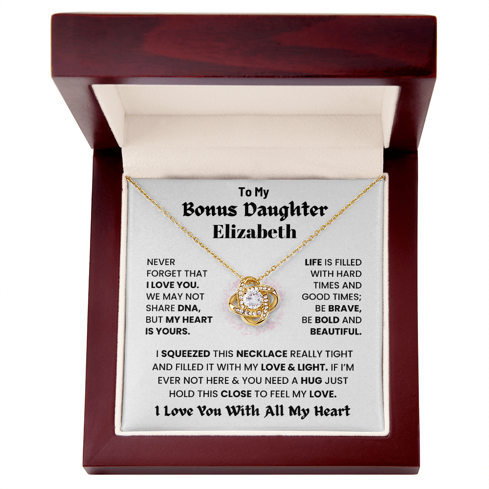 To My Bonus Daughter, I Love You With All My Heart necklace.