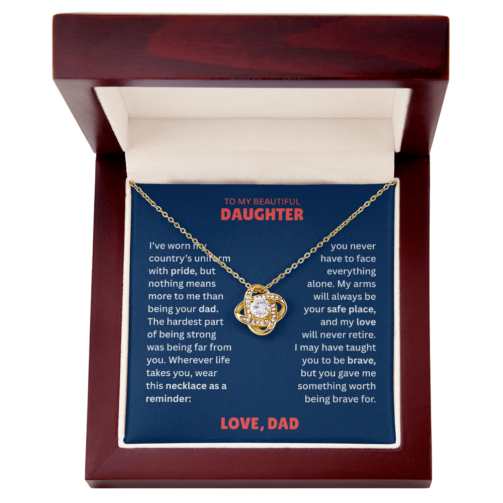 To My Daughter Necklace from Militarily Dad.
