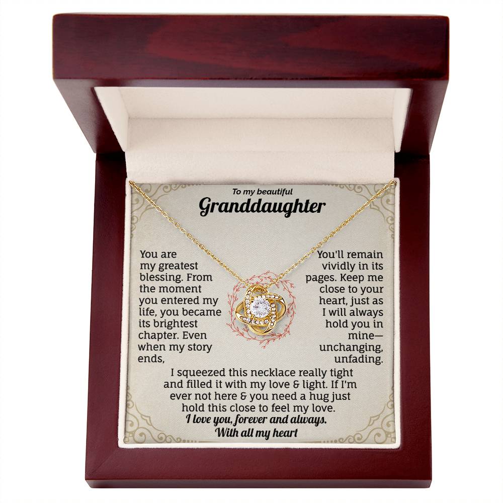 To My Granddaughter, I Love You With All My Heart Necklace.