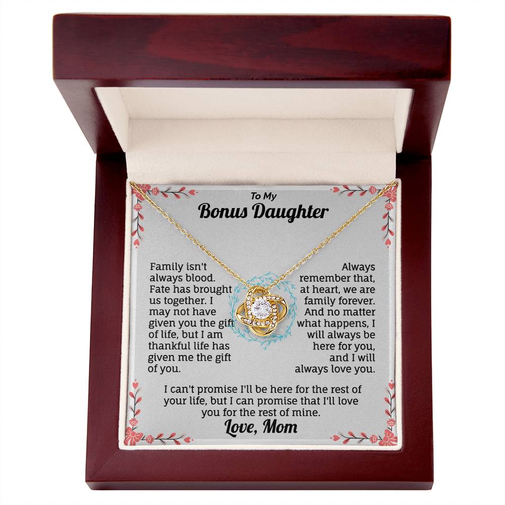 To my Bonus Daughter necklace from mom.