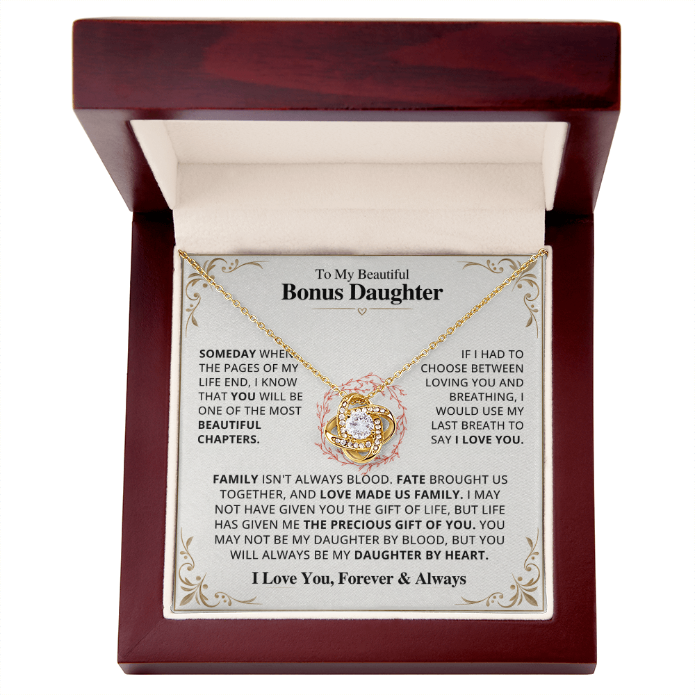 To My Bonus Daughter Necklace Set.