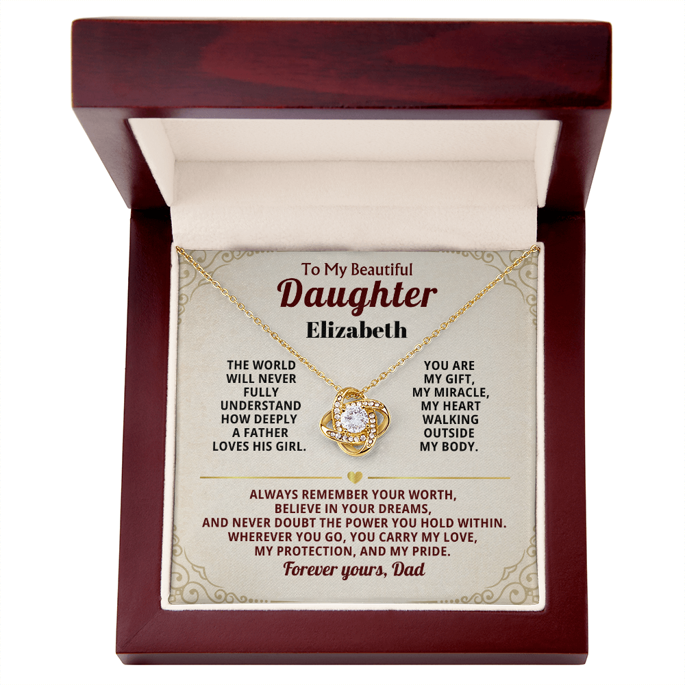 To My Beautiful Daughter Personalized Name Necklace from Dad.