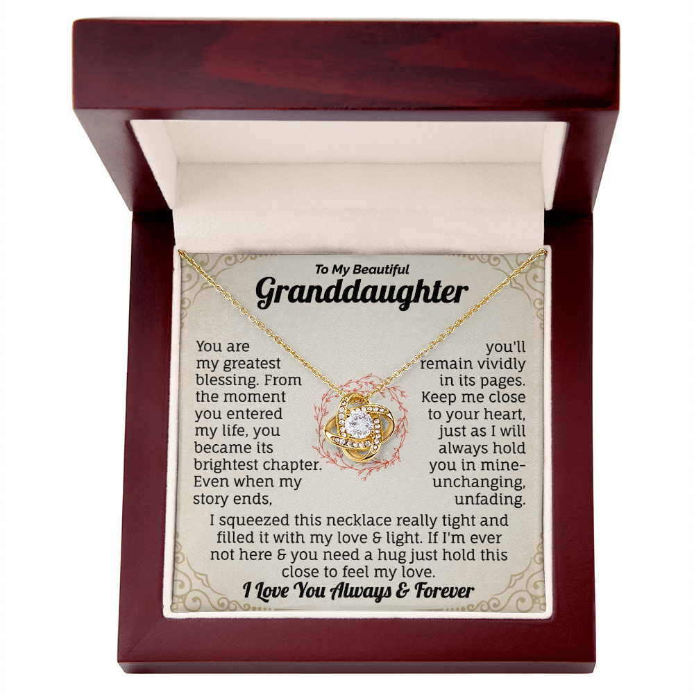 To My Granddaughter, I Love You Always & Forever Necklace.