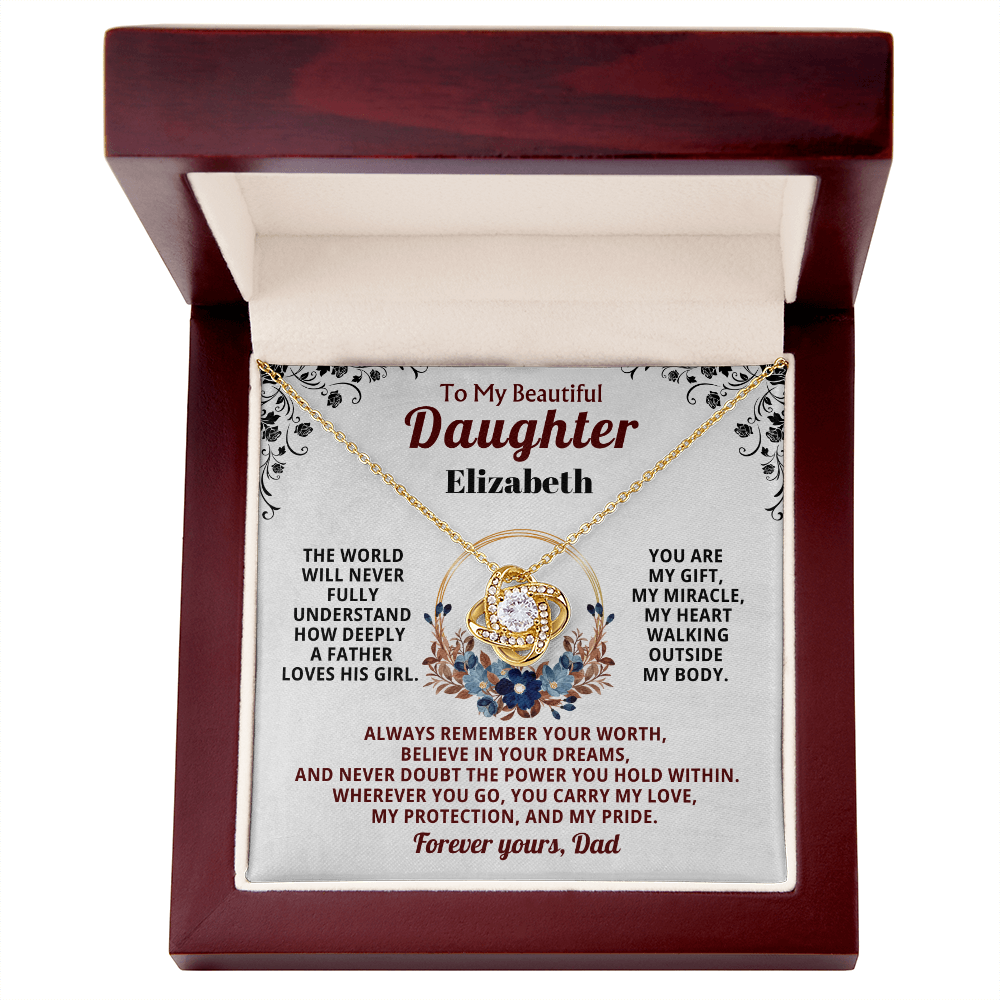 To My Beautiful Daughter Personalized Name Necklace from Dad.