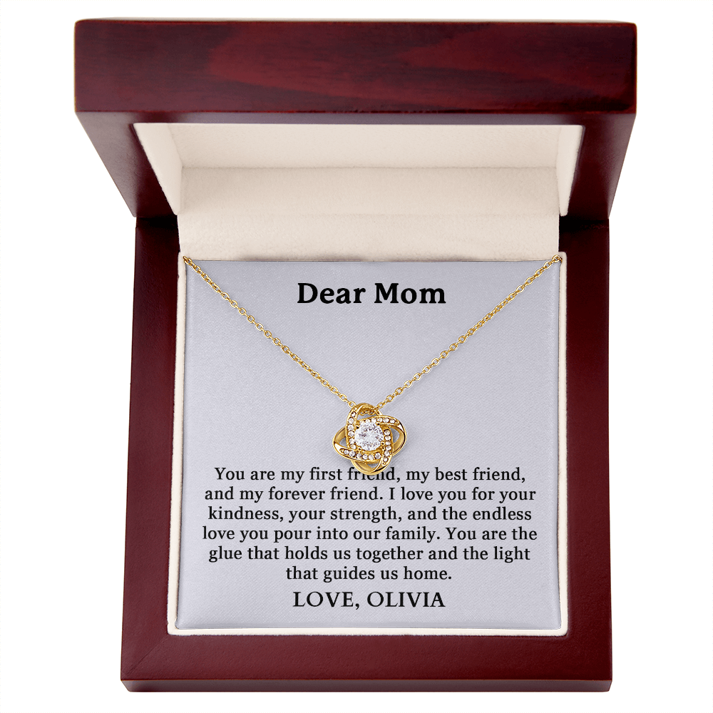 Dear Mom, You Are My First Friend | Limited Edition Necklace With Heartfelt Massage Card.