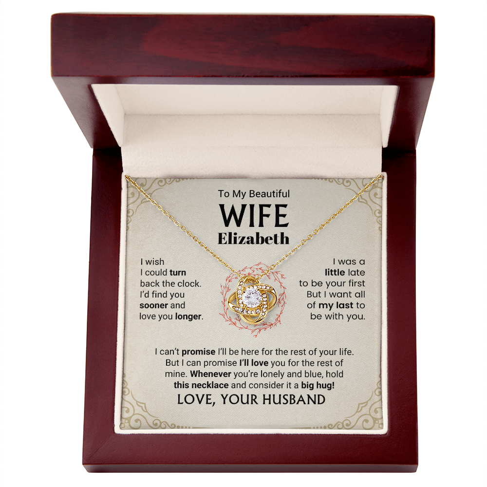 To My Beautiful Wife Personalized Name Necklace.