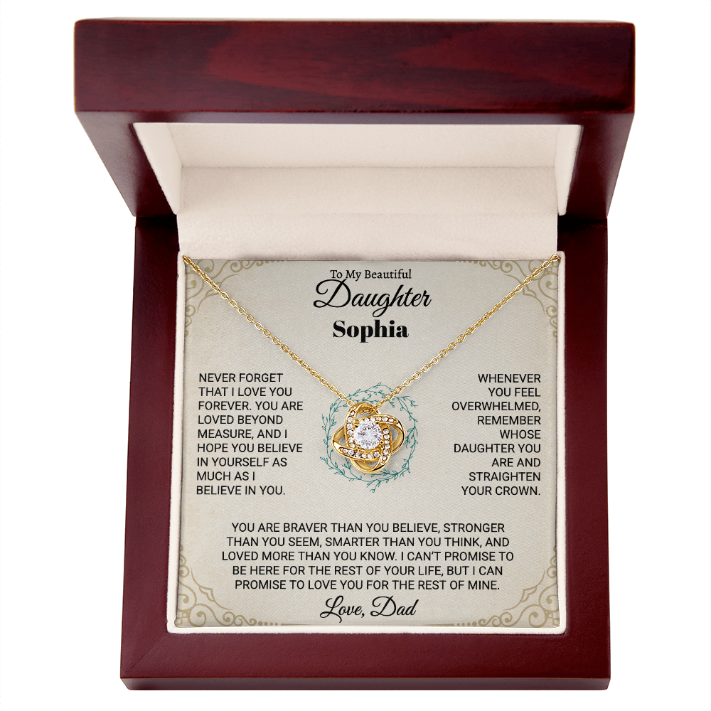 To My Beautiful Daughter Personalized Name Necklace Set.