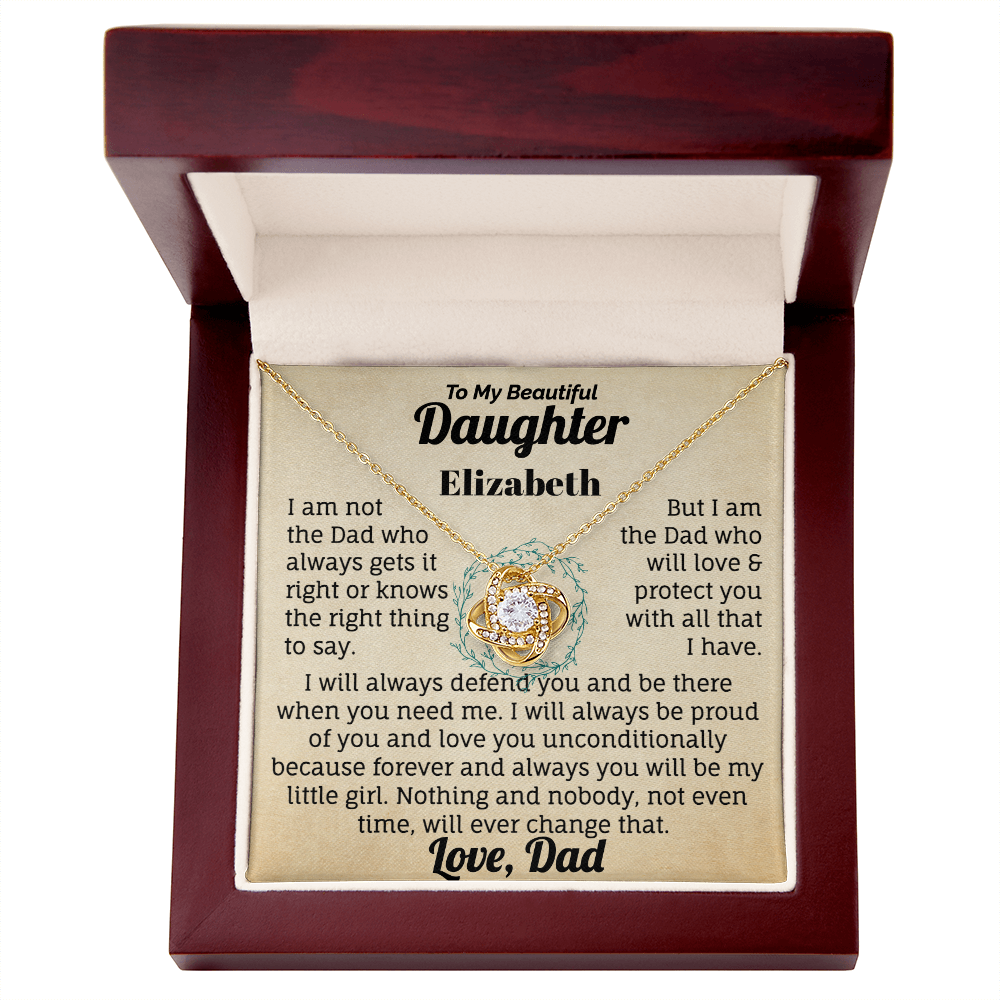 To My Beautiful Daughter Personalised Name  Necklace.